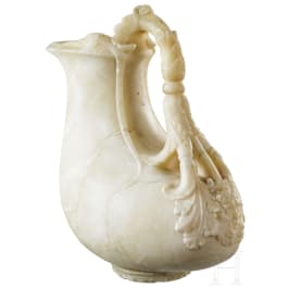 An Italian Grand Tour alabster wine jug (Oinochoe), 1st half of the 19th century