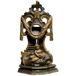 A southern German wooden pocket watch stand, circa 1780