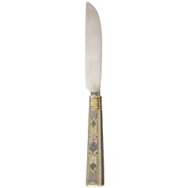 A Russian silver and niello paperknife, circa 1890