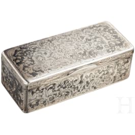 A Russian silver and niello snuff box, Moscow, 1853