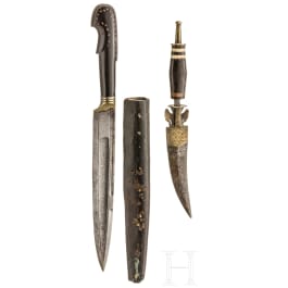 Messer, balkantürkisch, Mitte 19. Jhdt., dazu nordafrikanisches Messer