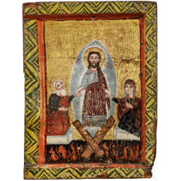 Großformatige melkitische Ikone mit der Höllenfahrt Christi, Syrien, 18. Jhdt.