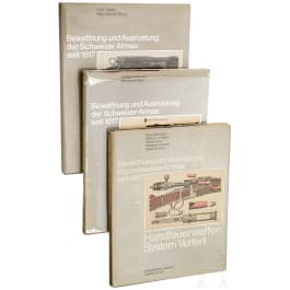 Three rare volumes "Armament and Equipment of the Swiss Army since 1817"