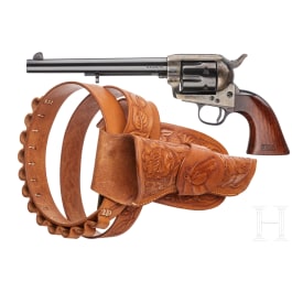 Colt SAA, US Army model, italian replica by Hege-Uberti, with a western-style holster