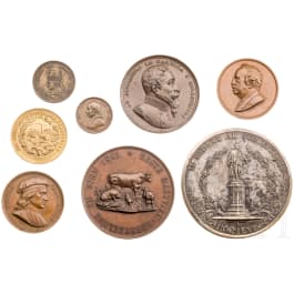 Eight medals, Italy and Austria, 19th century