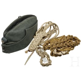 Feldmütze eines Angehörigen einer Rifle-Brigade und Aiguillette, um 1900