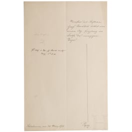 Kaiser Franz Joseph I. von Österreich - eigenhändige Antwort mit Paraphe, datiert "Schönbrunn, am 20. März 1914"