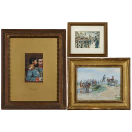 Röchling, Velten und Skarbina - drei kleine militärische Aquarelle