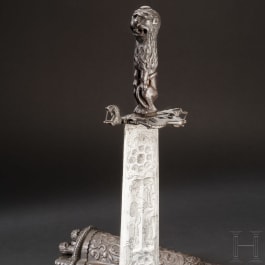 Bedeutende, eisengeschnittene Waidpraxe, Umkreis Gottfried Leygebe, Berlin, datiert 1669