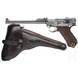 An Artillery Luger by DWM, 1923, Stoeger (3-lines), with holster, USA