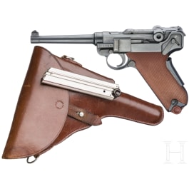 A Luger pistol Mod. 06/29 by W + F, with holster, Swiss ordnance