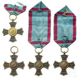 Vier Veteranendenkzeichen für die Feldzüge 1790 - 1812