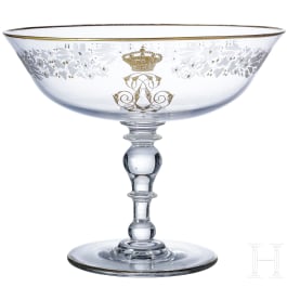 King Luis I of Portugal (1838 - 1889) - a glass tazza, 1861 - 1889
