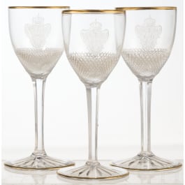 King Manuel II of Portugal - three liqueur glasses