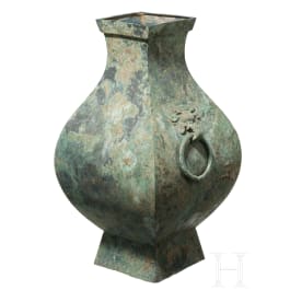 A Chinese bronze vessel of Fanghu type, Han Dynasty, 206 B.C. - 200 A.D.