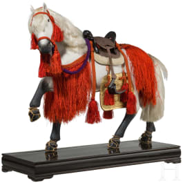 A Japanese model of a horse with traditional bridling, Meiji period or later