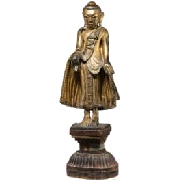 Skulptur eines stehenden Buddha, Burma, um 1900