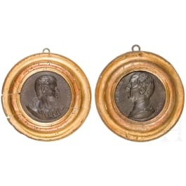 Ein Paar Bronzeplaketten, Frankreich(?), 18./19. Jhdt.
