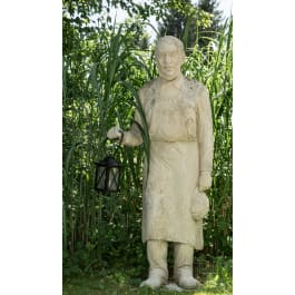 A life-size cast stone figure "Lantern Bearer", 2nd half of the 20th century