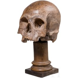 Memento-Mori-Schädel aus Terracotta, Italien, 17./18. Jhdt.