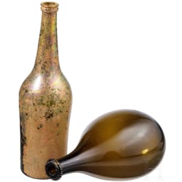Two mineral water bottles, one Belgian, 18th century, one German, early 19th century