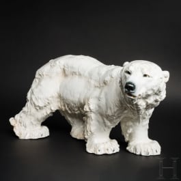 A large porcelain polar bear, designed by Otto Jarl in 1903, Meissen, manufactured in the 2nd half of the 20th century
