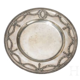 A West European silver plate with noble coat of arms, dated 1779
