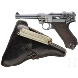 A Luger pistol by DWM, Weimar Alphabet, Navy, with holster