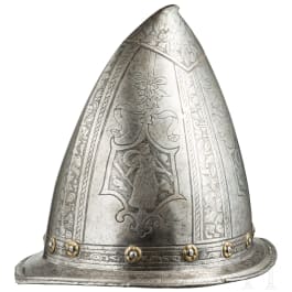 Geätzte Schützenhaube, Italien, Ende 16. Jhdt.
