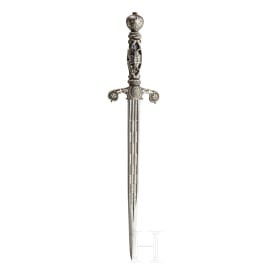 A German dagger with silver-inlaid hilt, circa 1650