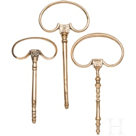 Three chamberlain keys, probably Naples, 18th/19th century