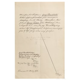 Emperor Franz Joseph I of Austria - a handwritten and initialled reply, dated "Schönbrunn, am 25. März 1914"