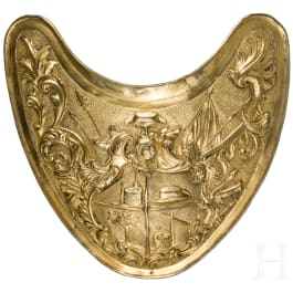A French or Flemish gilded gorget, circa 1740