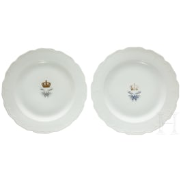 King Frederick William IV - two KPM porcelain plates, circa 1849 - 1861
