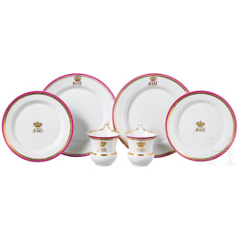 King Friedrich Wilhelm IV - two three-piece KPM table ware sets for the royal table, 1840 - 1861