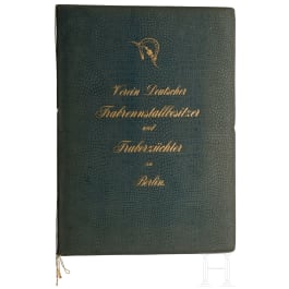 August Graf von Bismarck (1849 - 1920) - a honorary membership document of the "Verein Deutscher Trabrennstallbesitzer und Traberzüchter zu Berlin", 1912