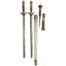A Chinese double jian and a Tibetan lothi, 19th century