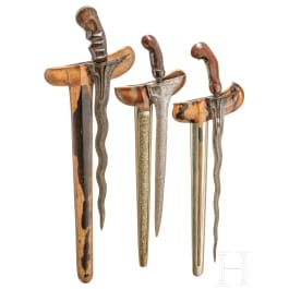 Three Indonesian kerises, circa 1900