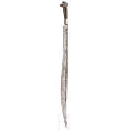 A brass-inlaid North African Flyssa knife, 19th century