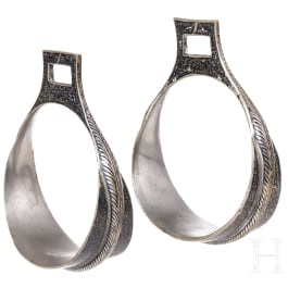 A pair of Indo-Persian stirrups, 19th century