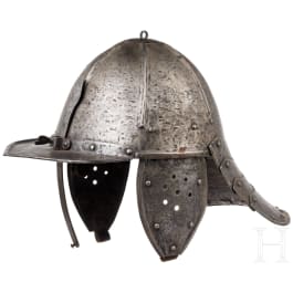 A German lobster-tailed helmet, circa 1630 and later