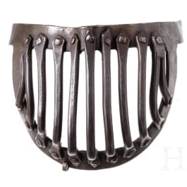 A visor for a helmet worn at the Gioco del Ponte, Pisa, 16th/17th century
