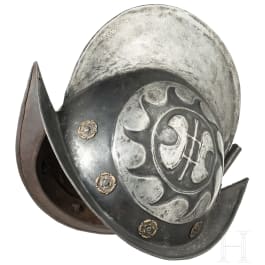 A back and white morion, collector's replica in the style of the 16th century