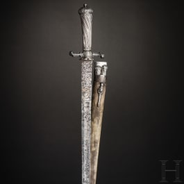 A German silver-mounted hunting hanger, circa 1760