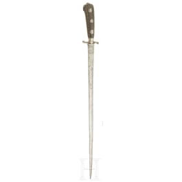 A French silver-mounted hunting hanger, circa 1780