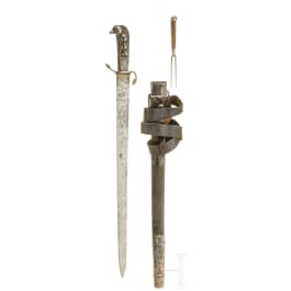 A German silver-mounted hunting hanger, circa 1820