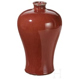 Kupferrote Meiping-Vase, China, wohl späte Qing-Dynastie (1901 - 1911) oder Republik von China (1912 - 1949)
