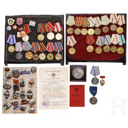 28 Soviet medals and 26 badges, since 1942