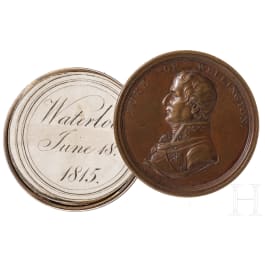 A screw medal commemorating Wellington, circa 1815
