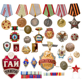 28 awards and small badges, Soviet Union, since 1942